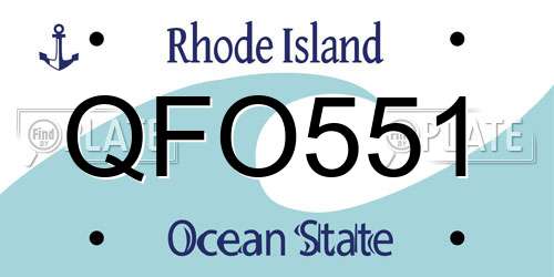 QFO551 Rhode Island License Plate