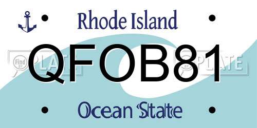 QFOB81 Rhode Island License Plate