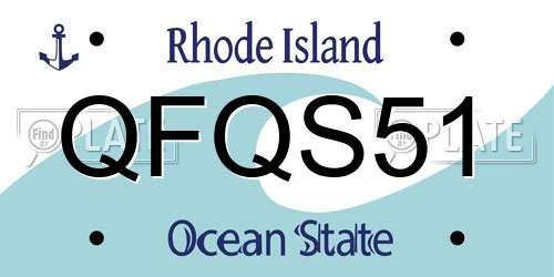 QFQS51 Rhode Island License Plate