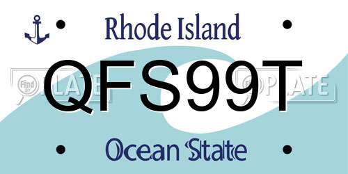 QFS99T Rhode Island License Plate