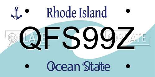 QFS99Z Rhode Island License Plate