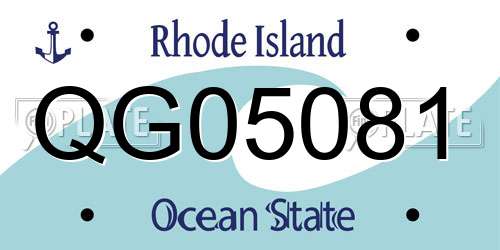 QG05081 Rhode Island License Plate