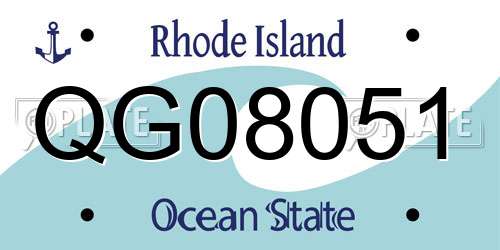QG08051 Rhode Island License Plate