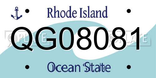 QG08081 Rhode Island License Plate