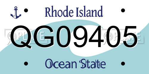 QG09405 Rhode Island License Plate