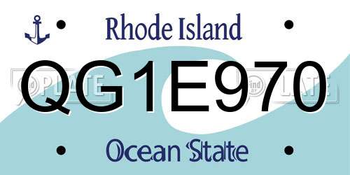 QG1E970 Rhode Island License Plate