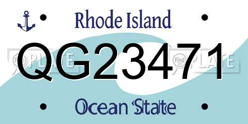 QG23471 Rhode Island License Plate