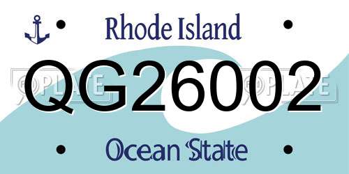 QG26002 Rhode Island License Plate