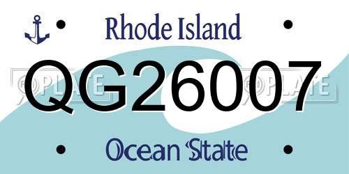 QG26007 Rhode Island License Plate