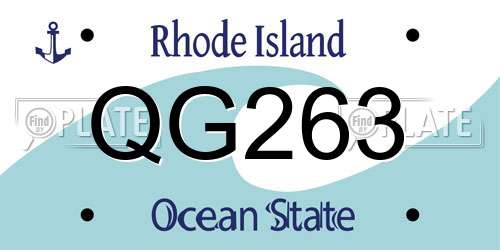 QG263 Rhode Island License Plate