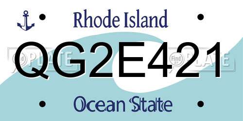 QG2E421 Rhode Island License Plate