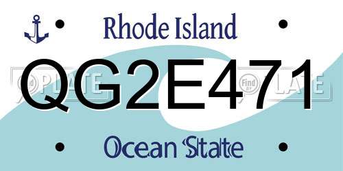 QG2E471 Rhode Island License Plate