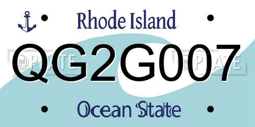 QG2G007 Rhode Island License Plate