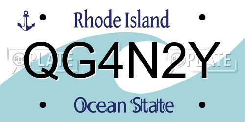 QG4N2Y Rhode Island License Plate
