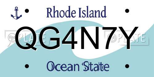QG4N7Y Rhode Island License Plate