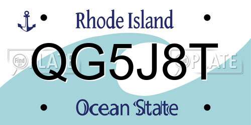 QG5J8T Rhode Island License Plate