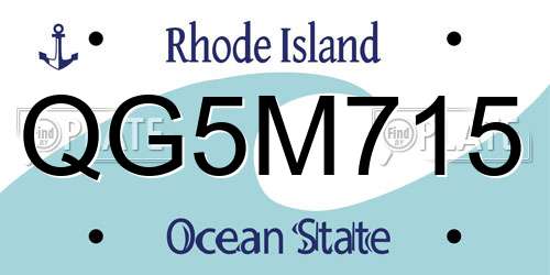 QG5M715 Rhode Island License Plate