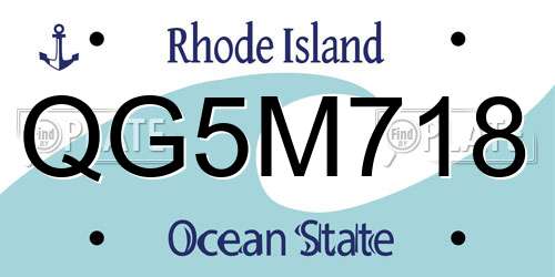 QG5M718 Rhode Island License Plate
