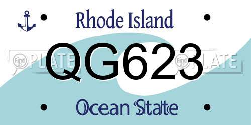 QG623 Rhode Island License Plate