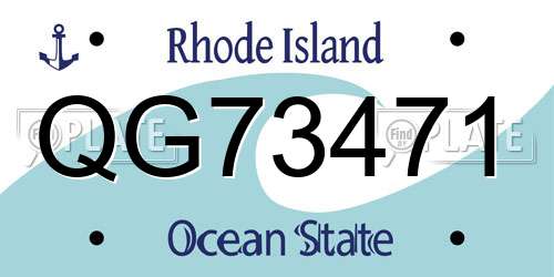 QG73471 Rhode Island License Plate