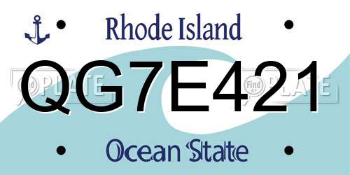 QG7E421 Rhode Island License Plate