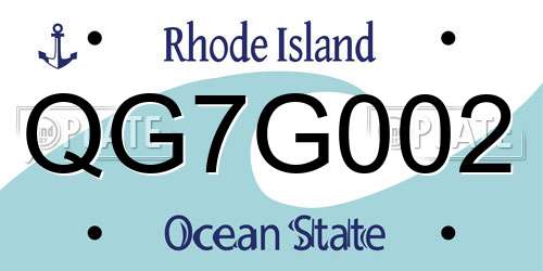 QG7G002 Rhode Island License Plate
