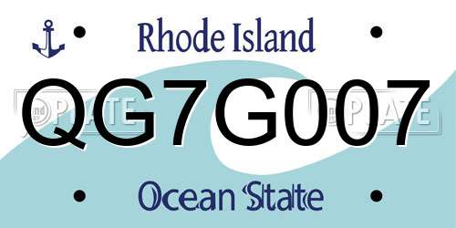 QG7G007 Rhode Island License Plate
