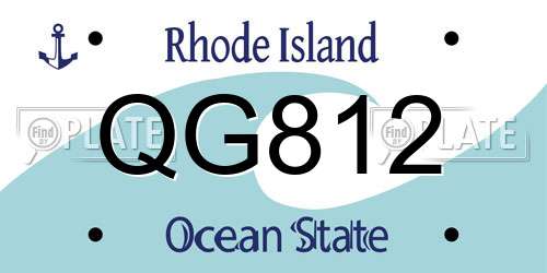 QG812 Rhode Island License Plate