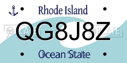 QG8J8Z Rhode Island License Plate