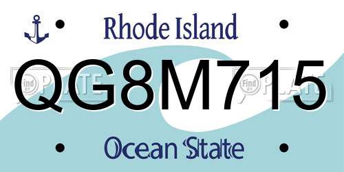 QG8M715 Rhode Island License Plate