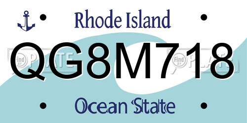 QG8M718 Rhode Island License Plate