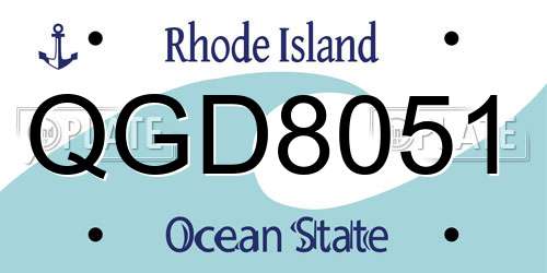 QGD8051 Rhode Island License Plate