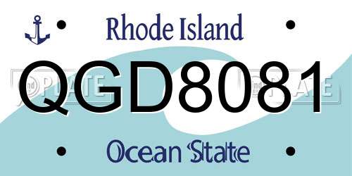 QGD8081 Rhode Island License Plate