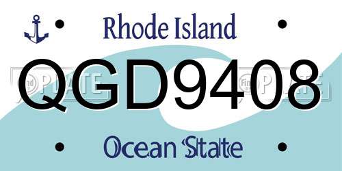 QGD9408 Rhode Island License Plate