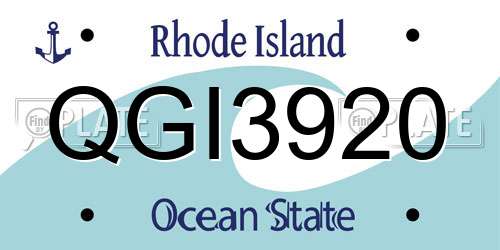 QGI3920 Rhode Island License Plate