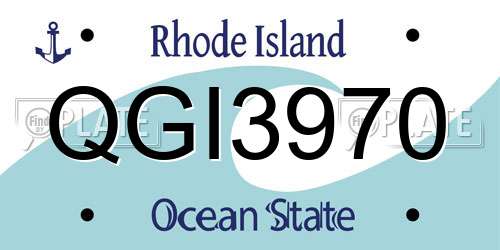 QGI3970 Rhode Island License Plate