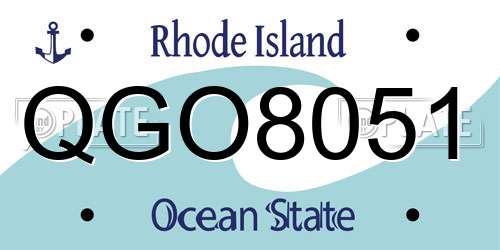 QGO8051 Rhode Island License Plate