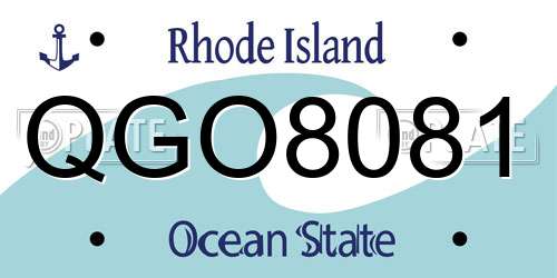 QGO8081 Rhode Island License Plate