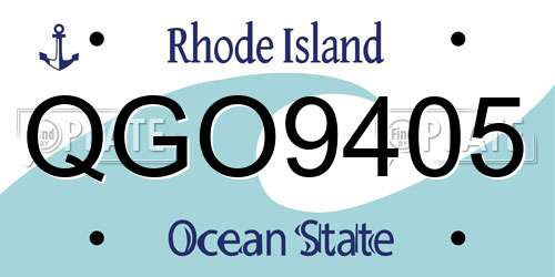 QGO9405 Rhode Island License Plate