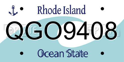 QGO9408 Rhode Island License Plate
