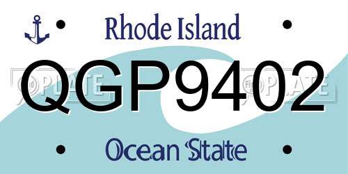 QGP9402 Rhode Island License Plate