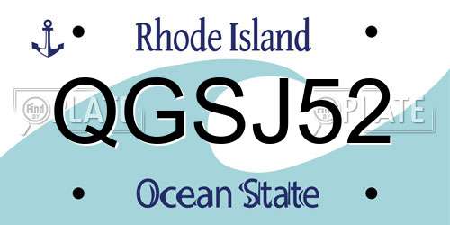 QGSJ52 Rhode Island License Plate