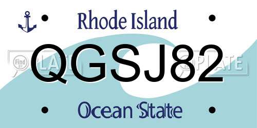 QGSJ82 Rhode Island License Plate
