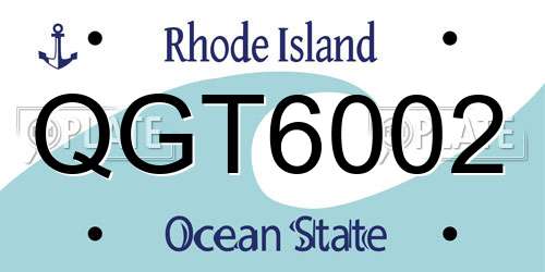 QGT6002 Rhode Island License Plate