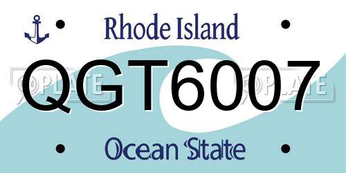 QGT6007 Rhode Island License Plate