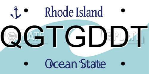 QGTGDDT Rhode Island License Plate