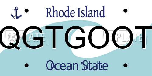 QGTGOOT Rhode Island License Plate