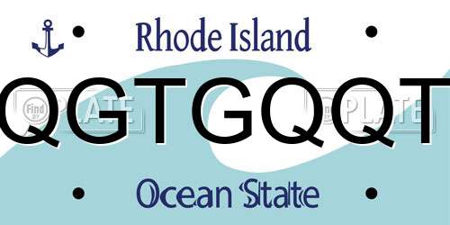 QGTGQQT Rhode Island License Plate