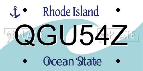 QGU54Z Rhode Island License Plate