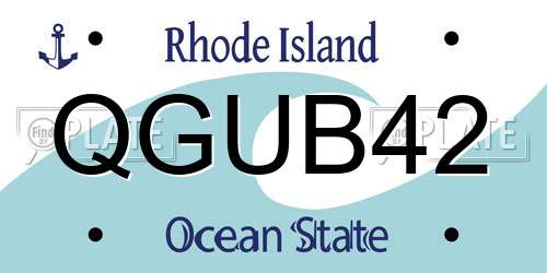 QGUB42 Rhode Island License Plate